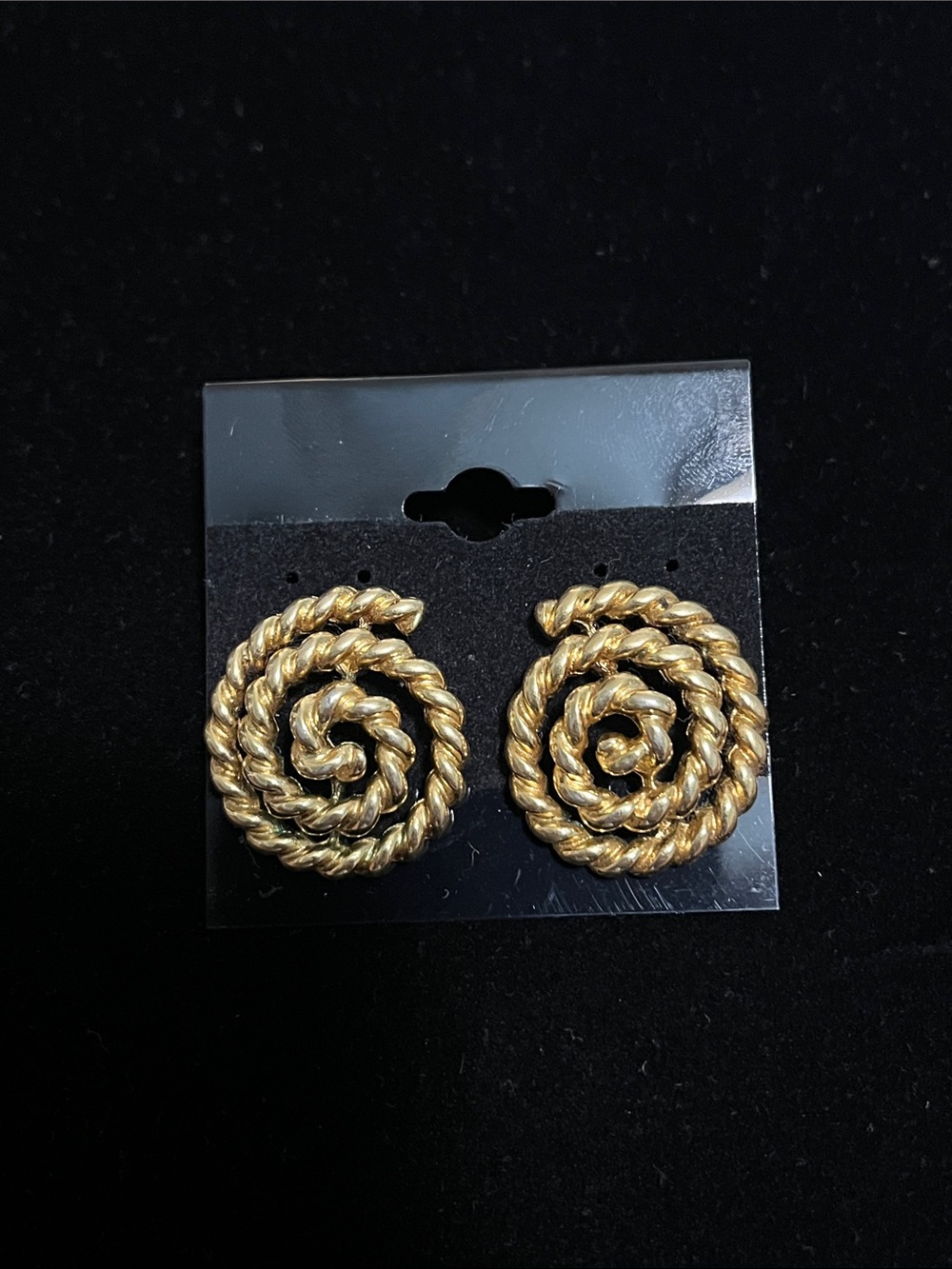 Monet Gold Spiral Rope Stud Earrings